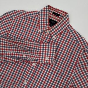 J Crew Shirt Mens XS Red Blue White Plaid Button‎ Down Slim Fit Casual Preppy